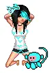 Emo girl with monkey