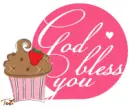 God Bless U Cupcake