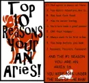 Top 10 reasons your an ARIES!
