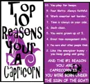 Top 10 reasons your a CAPRICORN