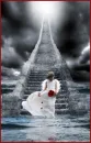Angel in front of stairway to heaven