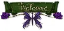 Welcome - purple roses n Butterfly