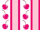 kawaii cherry striped background