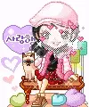 cute girl&cat