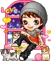 cute boy&cat