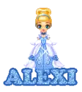 Cinderella Blinkie With Glitter Name -Alexi-