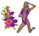 Woman with flowers