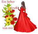Woman with flowers