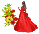 Woman with flowers