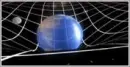 warped space with falling earth