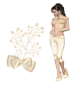 Woman stands to flower