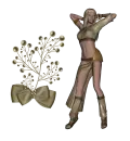 Woman stands to flower