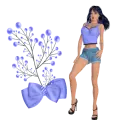 Woman stands to flower