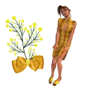 Woman stands to flower