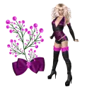 Woman stands to flower