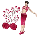 Woman stands to flower