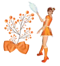 Woman stands to flower