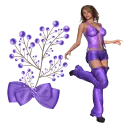 Woman stands to flower