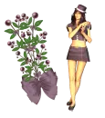 Woman stands to flower