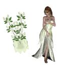 Woman stands to flower