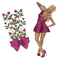 Woman stands to flower