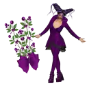 Woman stands to flower