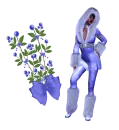 Woman stands to flower
