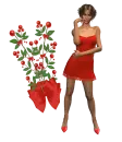 Woman stands to flower