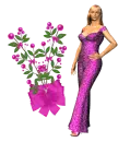 Woman stands to flower