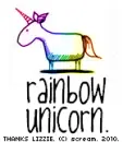 technicolour unicorn.