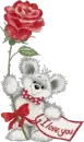 I Love You~Cute Teddy With Rose
