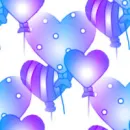 Blue & Purple Heart Balloons birthday - background
