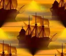 Ship at Sunset - background