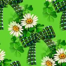 Green bow with Daisies - background