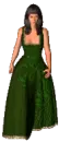 mujer de traje verde