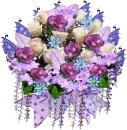 Purple & White Rose Bouquet