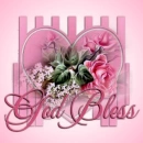 God Bless Pink Flowers Background