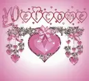 Pink Welcome Heart Background