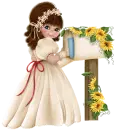 DOLL AND SUNFLOWERS