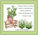 Woman is sitting on flower