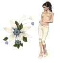 Woman stands to flower
