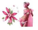 Woman stands to flower