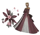 Woman stands to flower