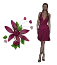 Woman stands to flower