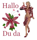 Woman stands to flower