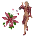 Woman stands to flower