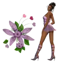 Woman stands to flower