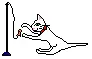Kitten playing with a fishie