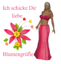 Woman stands to flower
