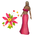Woman stands to flower